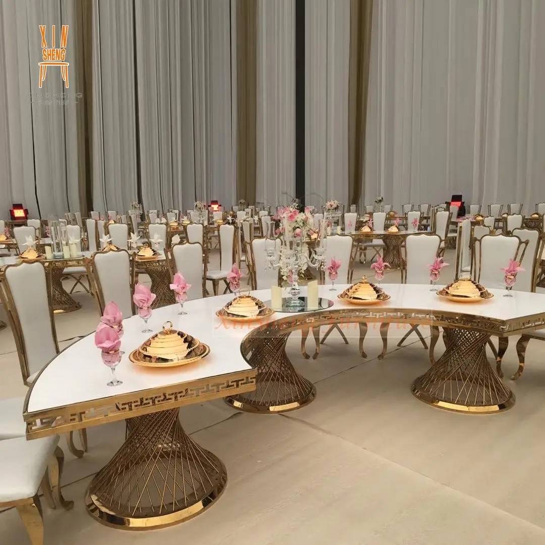 Wedding furniture dinning free matching S shape table for hotel and event