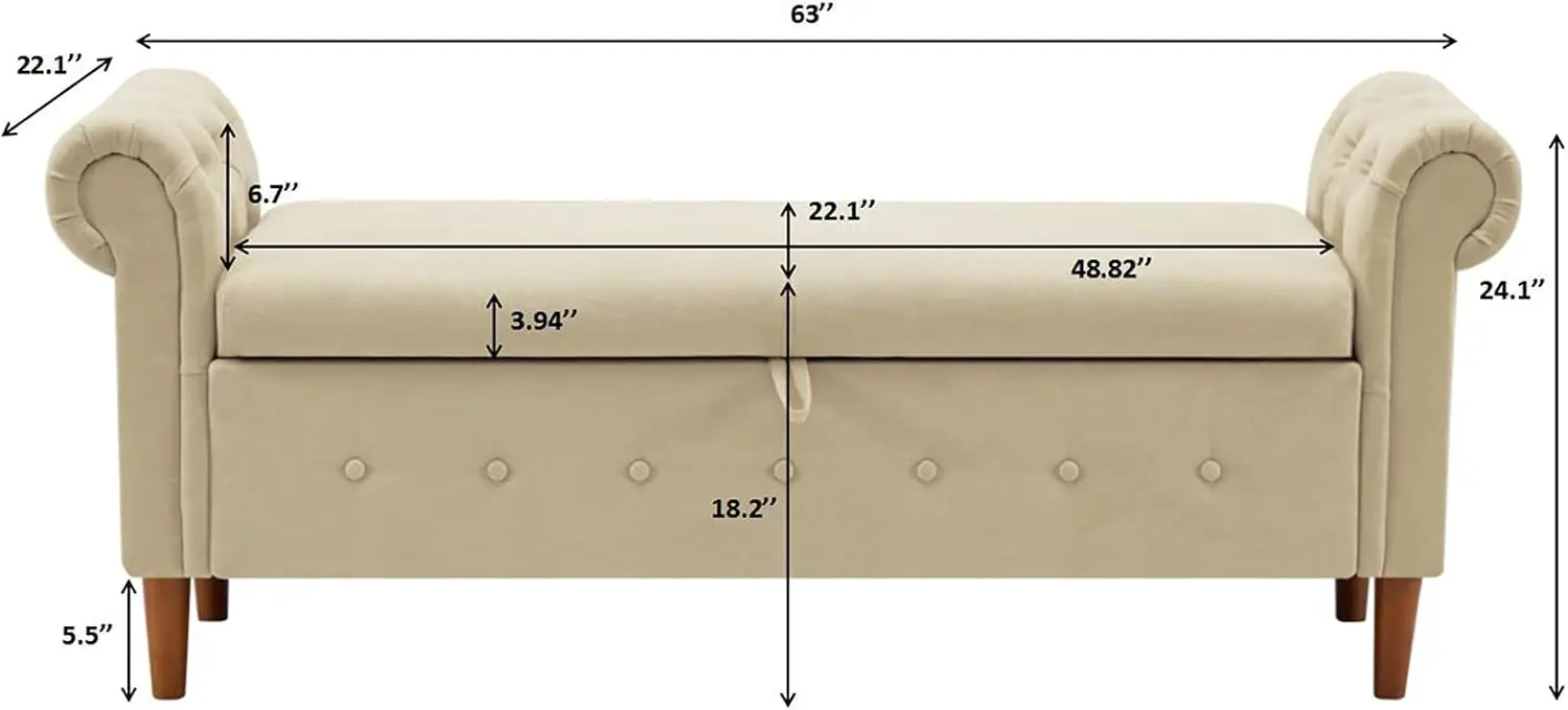 living room footrest with storage bedroom white fabric wooden legs bench stools & ottoman