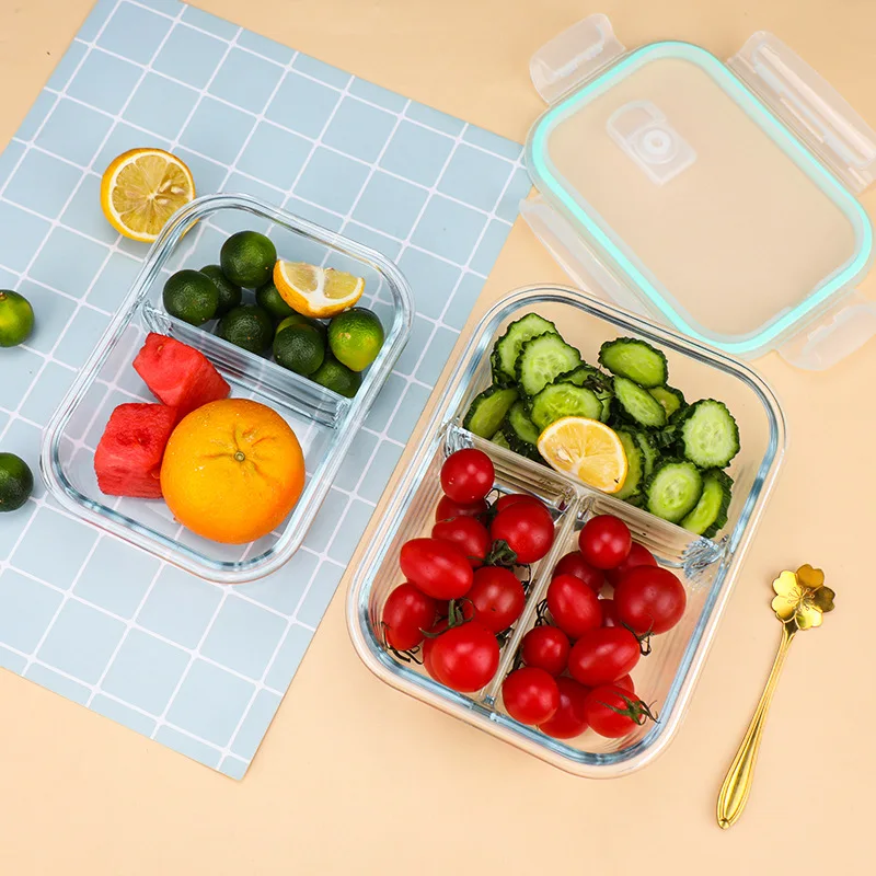 Custom High Quality Glass Containers Food Storage Lunch Box for Food High Borosilicate Pyrex Glass Promotional Home Supplies