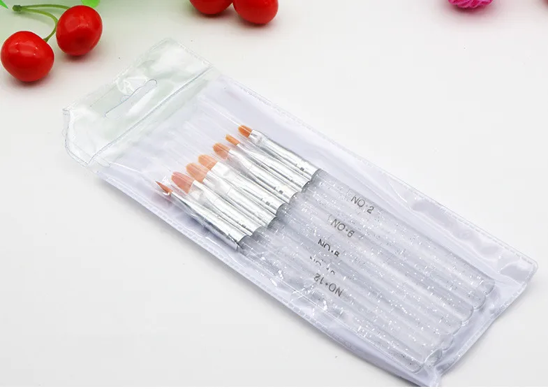 Factory OEM Pink Brushes Crystal For Acrylic Handle Grip Nail Brush with CE certificate