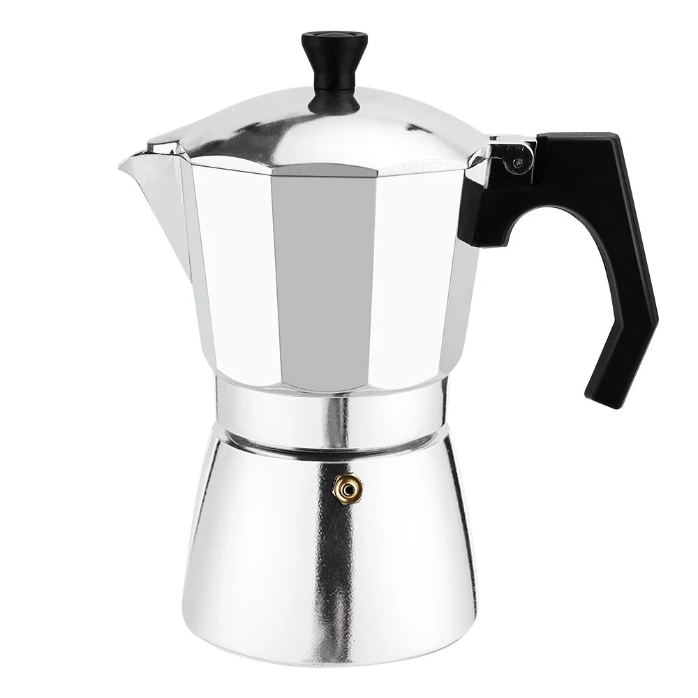 Портативная кофеварка эспрессо Moka cot с деревянным горшком из алюминия и металла