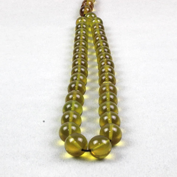 Hot Sales China Strength Manufacture OEM and ODM Glow in the Lighting Bracelet Scented Religious Tasbih Prayer 33 Amber Beads