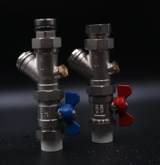 PPR Manifold brass nickel plated Angle Valve fitting(M/F)