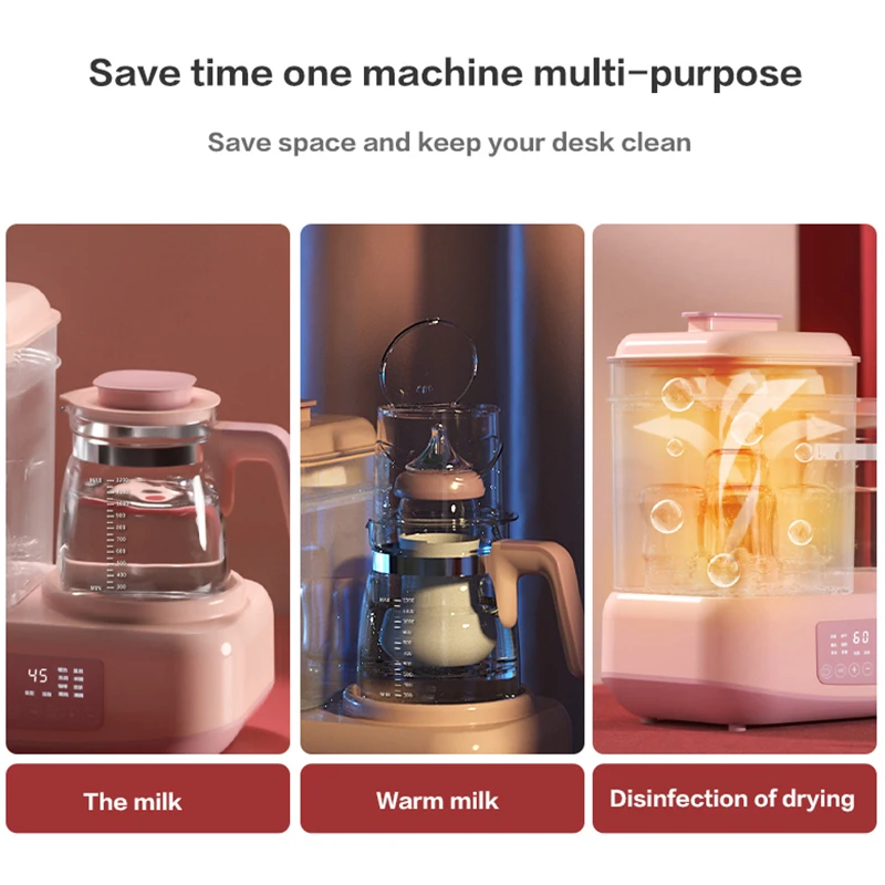 Bottle disinfectNew design three in one multifunctional baby milk milk modulator constant temperature steam sterilizer and dryer
