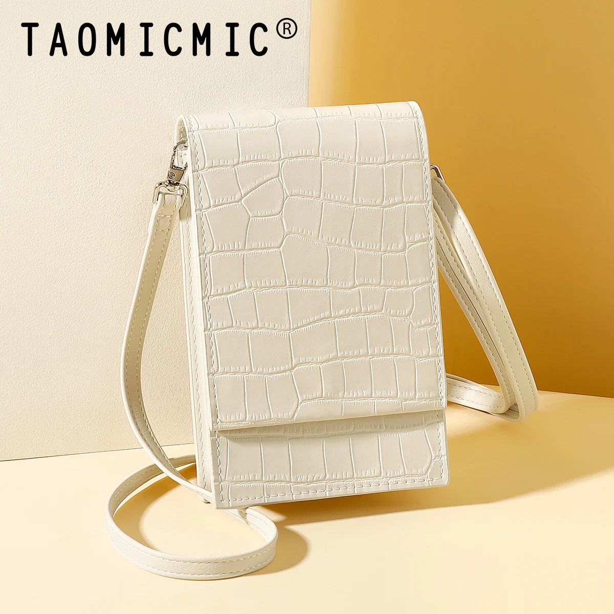 TAOMICMIC wholesale women crossbody mobile phone bag PU leather lady cell phone wallet