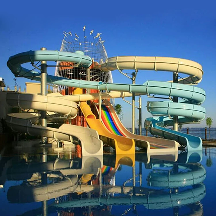 Factory Popular Swimming Pool China Factory Supply Long Fiberglass Water Slide