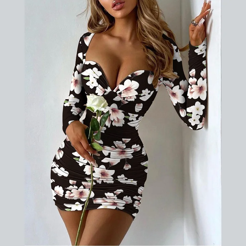 Summer mini fashion ladies elegant tight wrap dress beach party casual dresses evening short dresses women