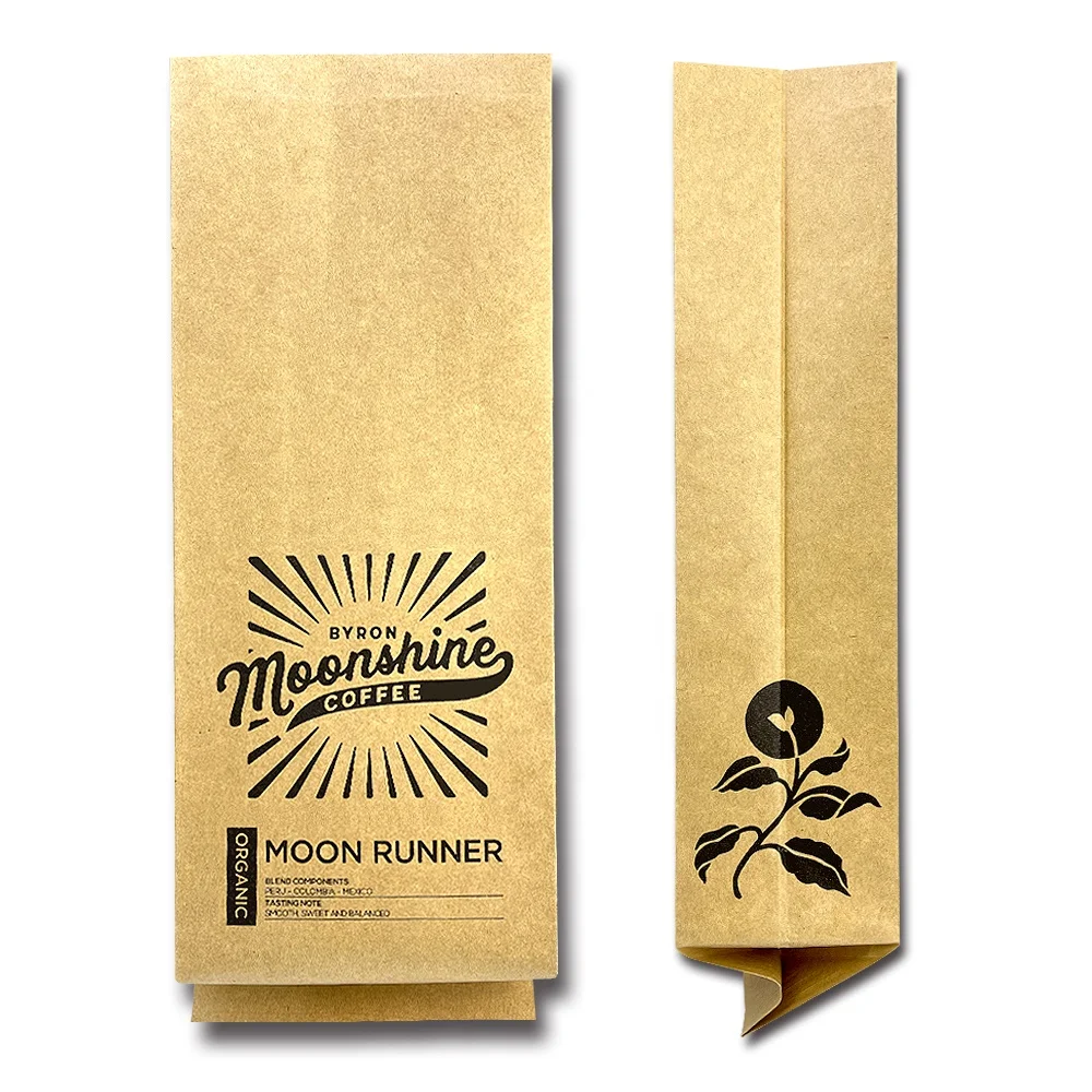 Eco Friendly Biodegradable Bags Side Gusset Pouch Package  Pouches Customized Food Packing Bag Coffee Bag With Valve