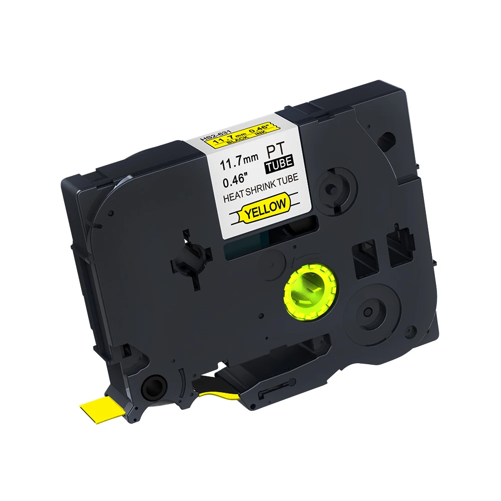 Heat Shrink Tube Tapes Compatible Brother 9mm Hse-631 Hs631 Hse631 Black on Yellow Printer Ribbon Label Tape 12mm * 1.5m Hsc-631