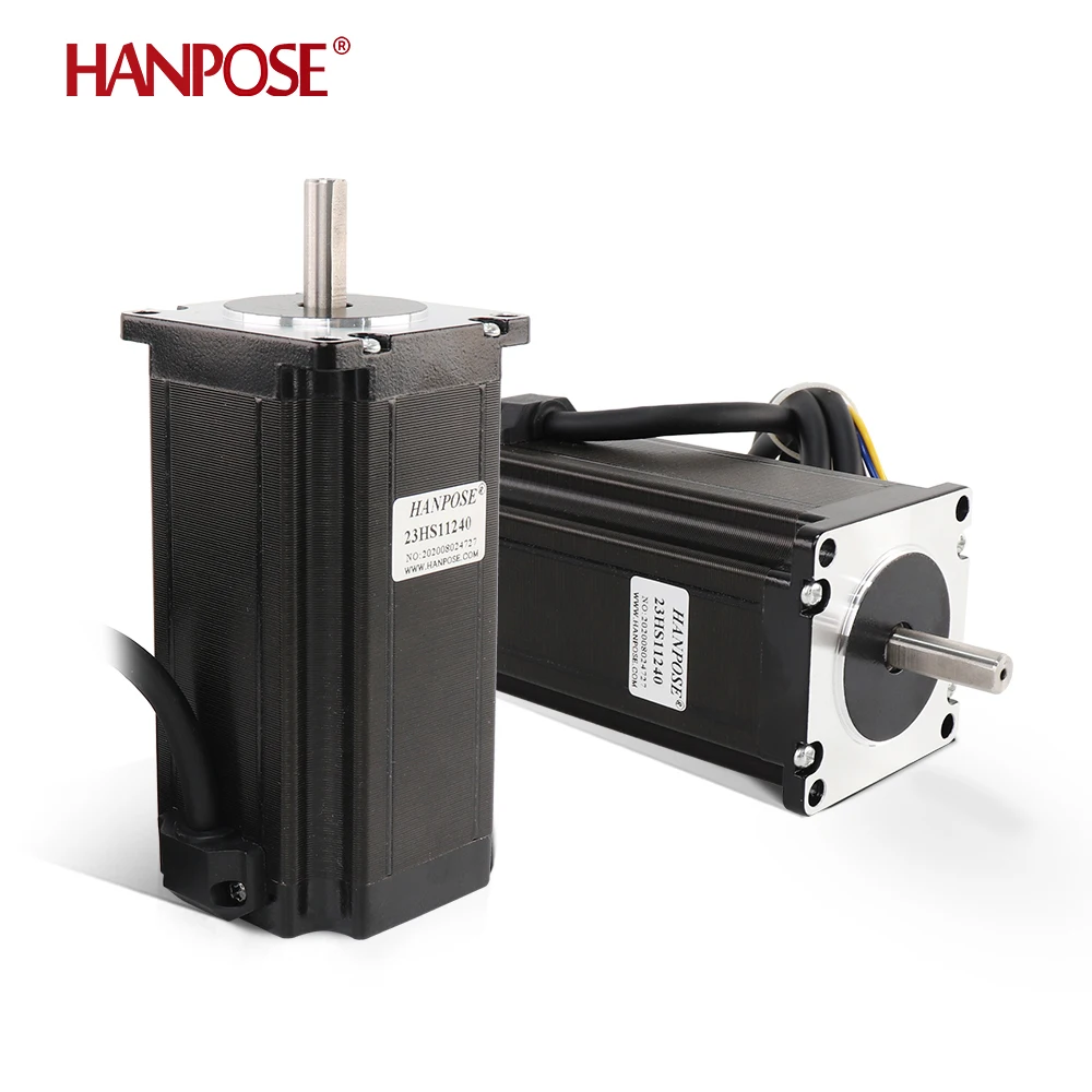 HANPOSE nema23 stepper motor body height 23HS11240 4A 3N.M 2 phase hybrid 57 motor 24V engraving machine manufacturer direct
