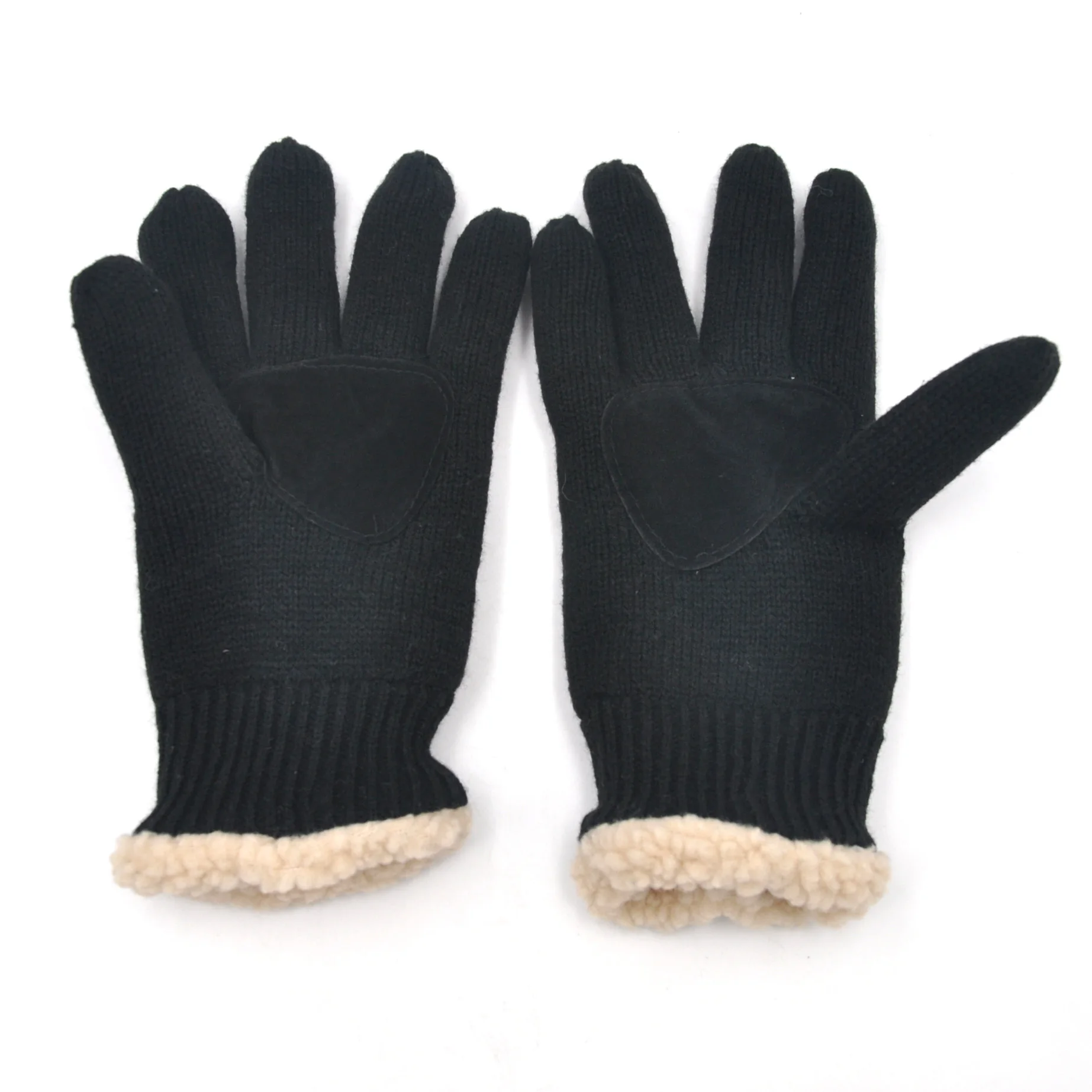 Thermal Cotton Lined Acrylic Winter Knitted Black Adult Men 3M Thinsualte  Men Leather Glove