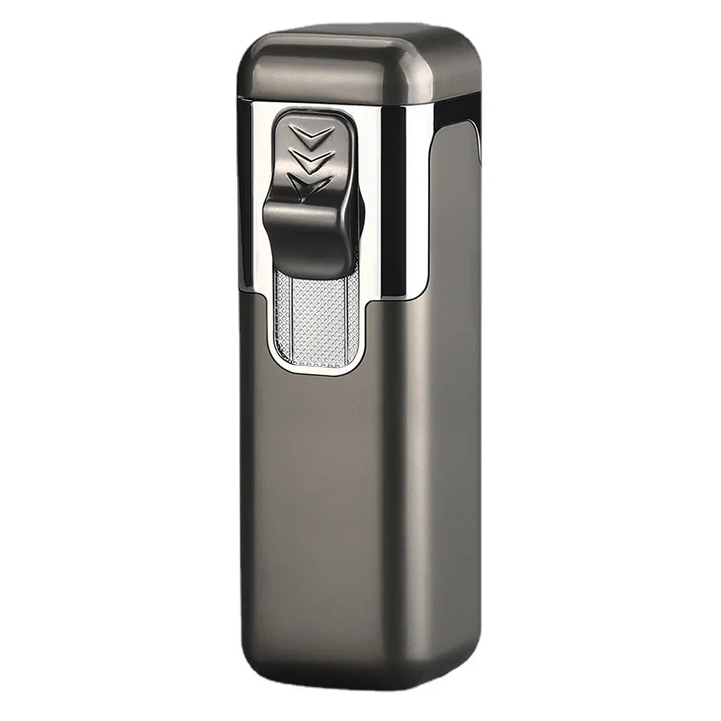 Yiwu Juji Wholesale Torch Lighter Custom Logo Windproof Quadruple Jet Flame Cigar Lighter with Gift Box/Refillable Butane Gas