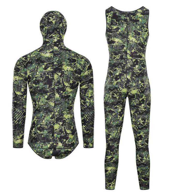 Atenovo 2pcs Sets Traje De Neopreno Spearfishing Wet Suits Men Diving Suit Neoprene 5MM Diving Freediving Spearfishing Wetsuit