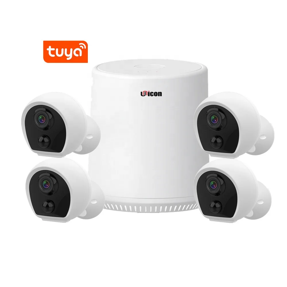 1080P Full HD Smart Tuya Homebase Gateway Wireless Battery WiFi Kit Infrared Night Vision Home Camera Security System