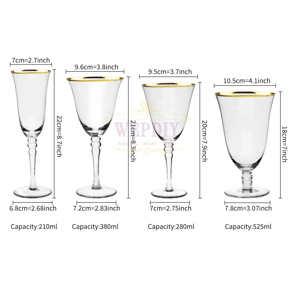 European Hot Event Wine Glasses Set Customize Wine Glasses Set Of 6 For Wedding Party