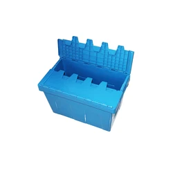 Custom PP plastic transport Storage Moving attached lid vegetable fruit tote box