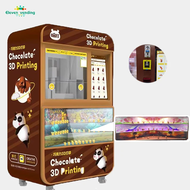 Eleven Vending Popular Animal Chocolate Printing Machine Accurate 3d Chocolate Printer For Tourist Attraction Busy Streets