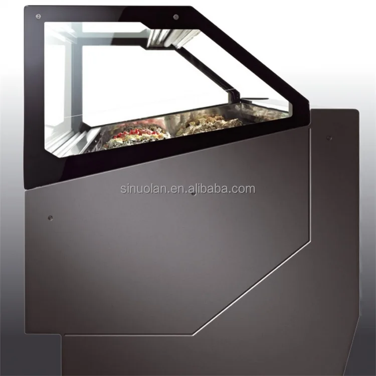 ice cream display freezer popsicle cases 24 pans Italy style curved back sliding door with