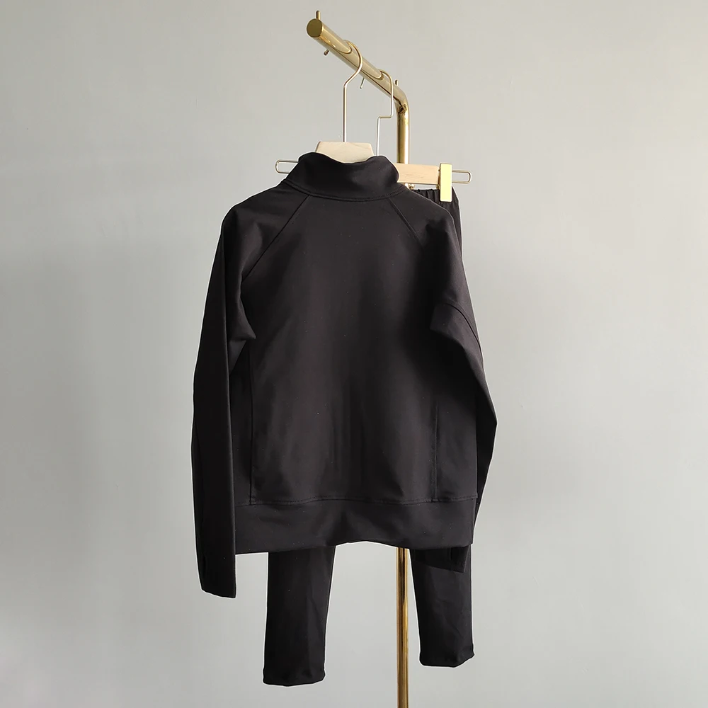 Custom colors popular hot sales custom cotton dance training wear sportswear outfit black