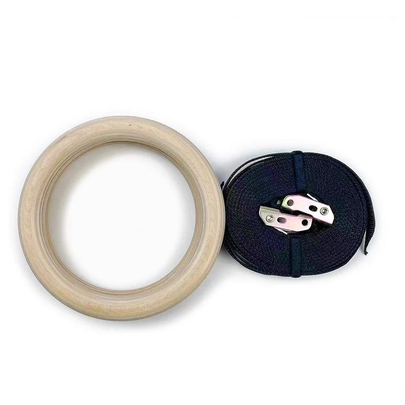 Beech Circle Wooden Gym Rings Birch Wooden Gymnastic Exercise fitness accessories eco-friendly double Rings