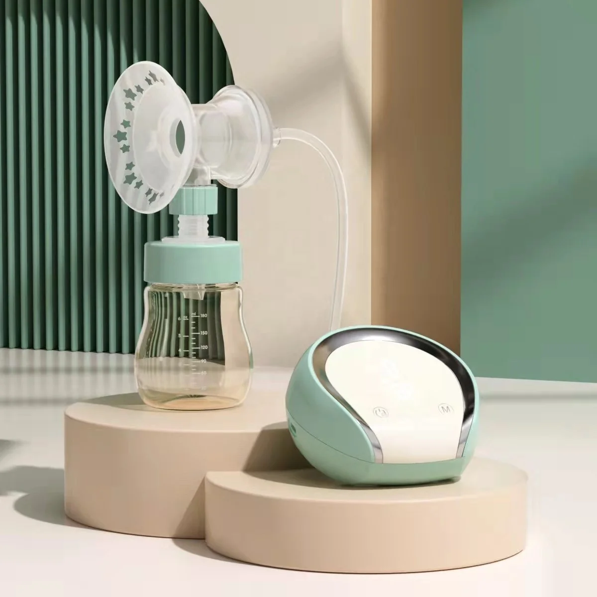 Carebao Low Noise Anti-backflow Star Shape Shield Single Side Electric Breast Pump For Women Milk Collector With 180ML PP Bottle