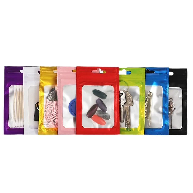 Custom Printed Transparent Window Plastic Mylar Ziplock Bag Heat Seal Reclosable Zipper Bag Small Sachet Food Sample Bag