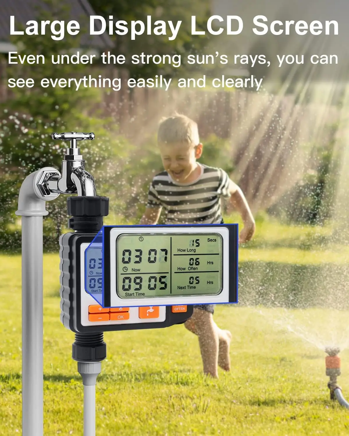 Garden irrigation timer LCD irrigation water timer outdoor controller Agricultural irrigation equipment
