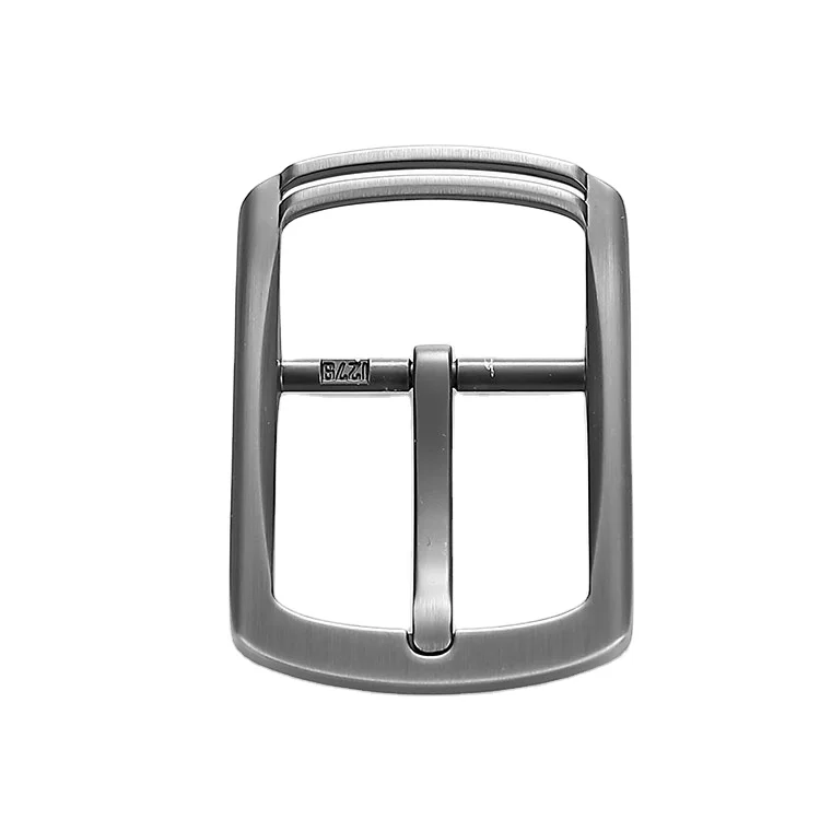Custom Logo Simple Clip Reversible Pin Buckles Hardwares For Leather Belt Alloy 35mm Prong Buckle For Men