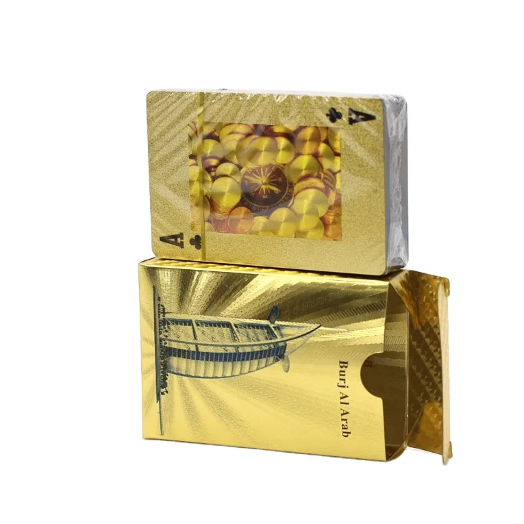 Waterproof Gold PVC Plastic Playing Cards for Gaming