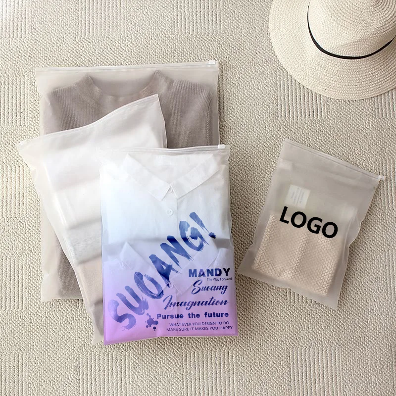 Recloser Custom Clear Recloser Packaged Underwear Custom Bags Zipper Lock Frost Clothing Customized T Shirt Packaging Zip Bags
