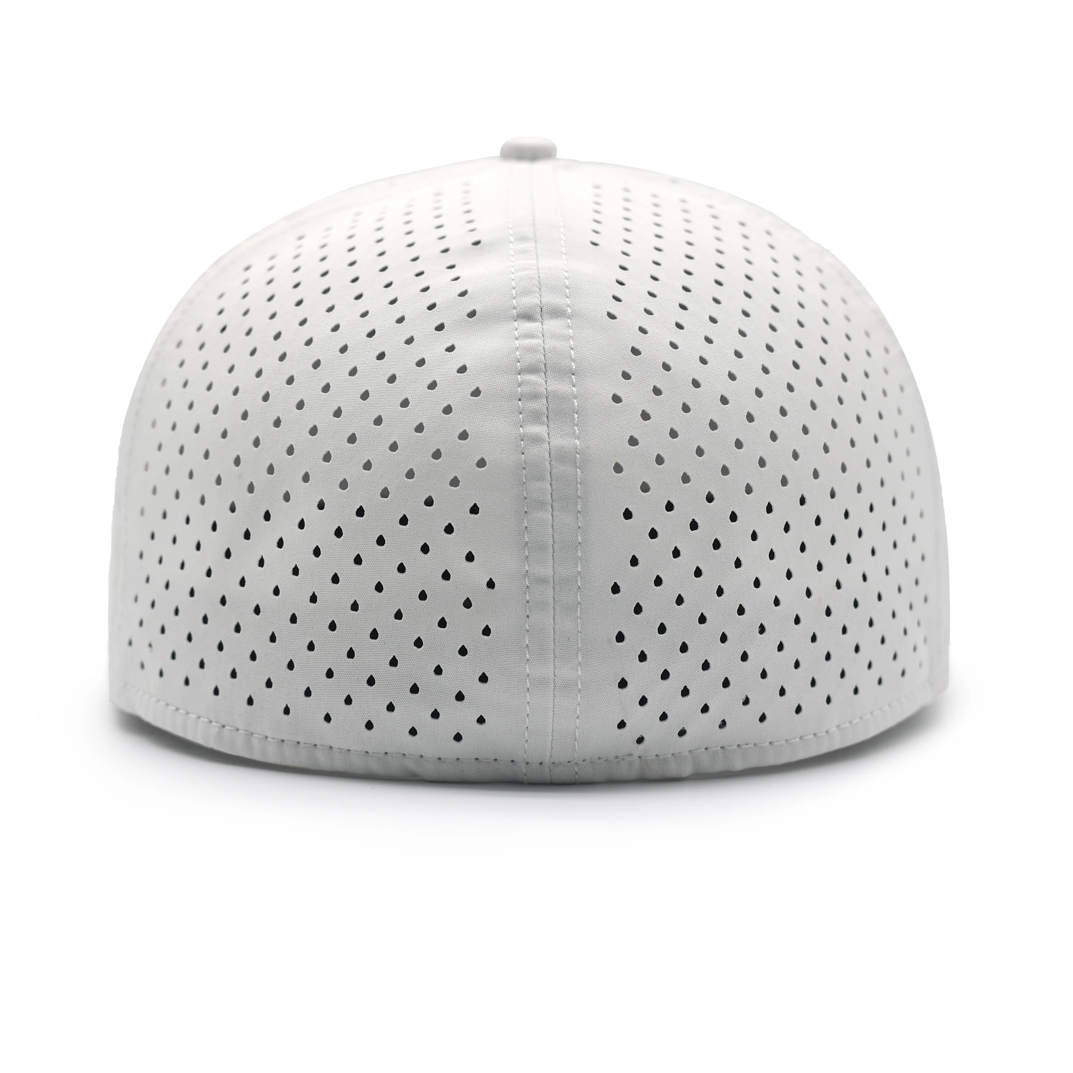 Gorras Custom 3D embroidery logo Flat Brim fitted White color golf Cap Hat