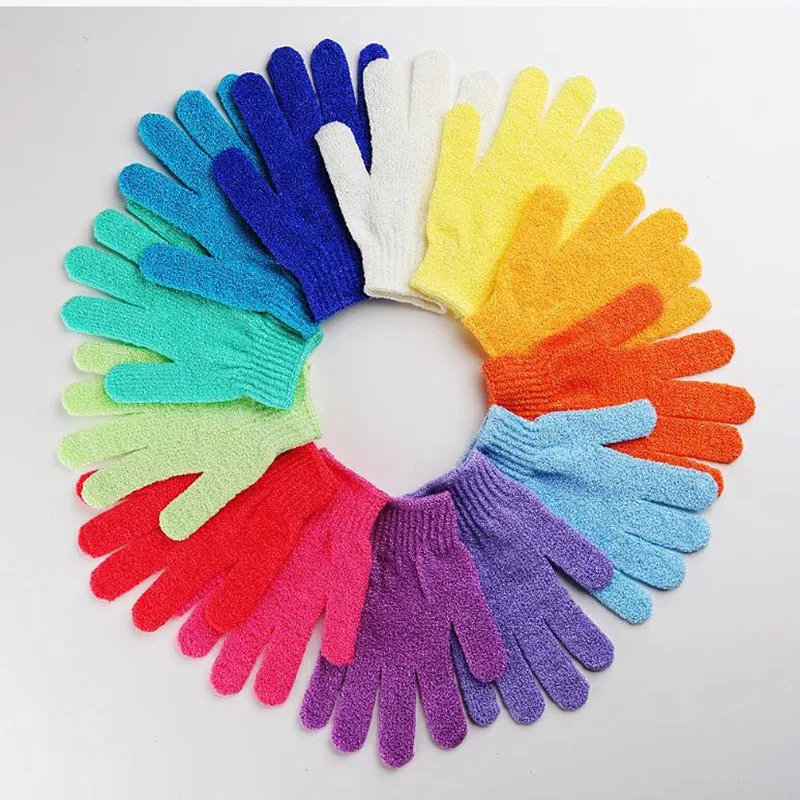 High quality Nylon Exfoliating Bathing Gloves SPA massage shower gloves