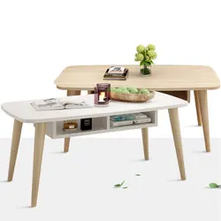 QUAWE Simple European Style Creative Tea Table Small Apartment Square Coffee Table TV Cabinet