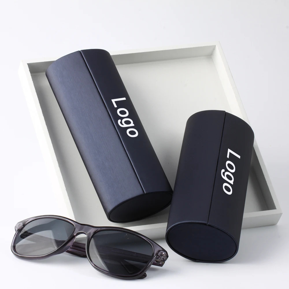 Sunglasses Case Hard Shell PU Silky Leather Magnetic Aluminium Circular Barrel Unisex Handmade Eyeglasses Package Case