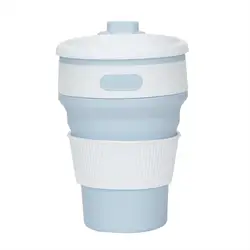 High Quality Foldable Silicone Coffee Tea Cup Modern Portable Silicone Collapsible Coffee Cup With Lid