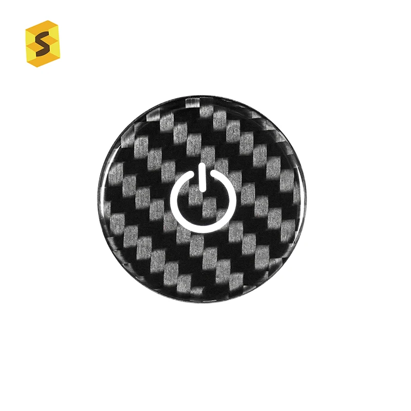 ShaSha Real Carbon Fiber start button decoration For Porsche Taycan 2022+ Year Interior Accessories Car Decoration
