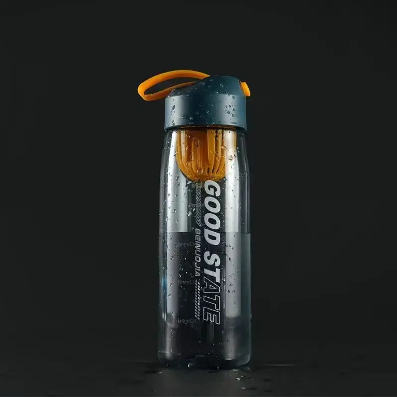 Sports Water Bottle with straw For Camping Hiking Outdoor Plastic Transparent BPA Free Bottle For men Drinkware