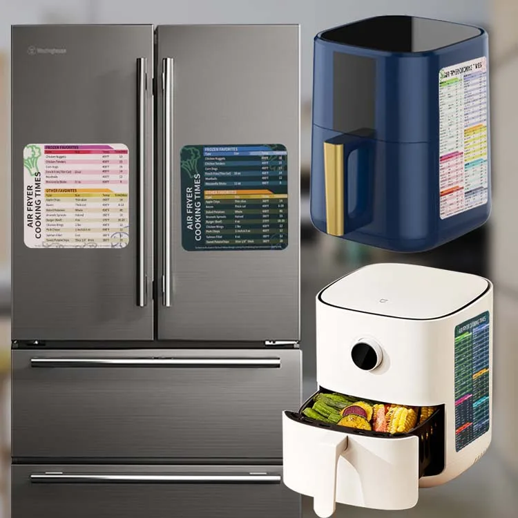 Air Fryer Magnetic Cheat Sheet Set Airfryer Accessories Cooking Times Chart Air fryer Time Sheet Quick Reference Guide for Cook