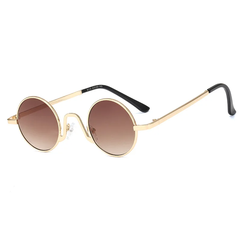 
2021 New Design Outdoor Retro Metal Round Frame Child Sunglasses for Girls Children 