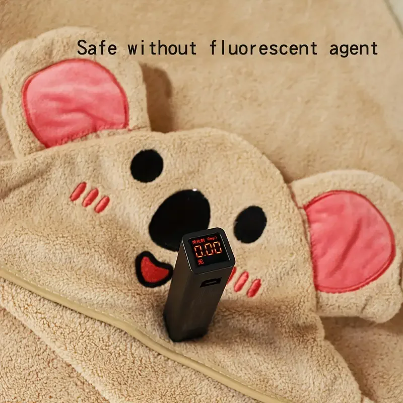 Super Absorbent Animal Pattern Baby Bath Hooded Towel Set  Soft Breathable Bathing Napping Swaddling Stroller Use