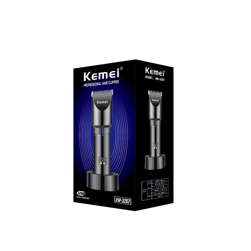 New Hair Trimmer Professional Rechargeable Cordless Barber Kemei KM-3293 High Quality Hair Trimmer With Charging Base For Men