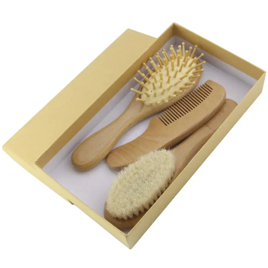 Manufacturers Wholesale Baby Shampoo Bath Brush Solid Wood Soft Hair Silicone Comb Baby Children Bath Scrub Artifact
