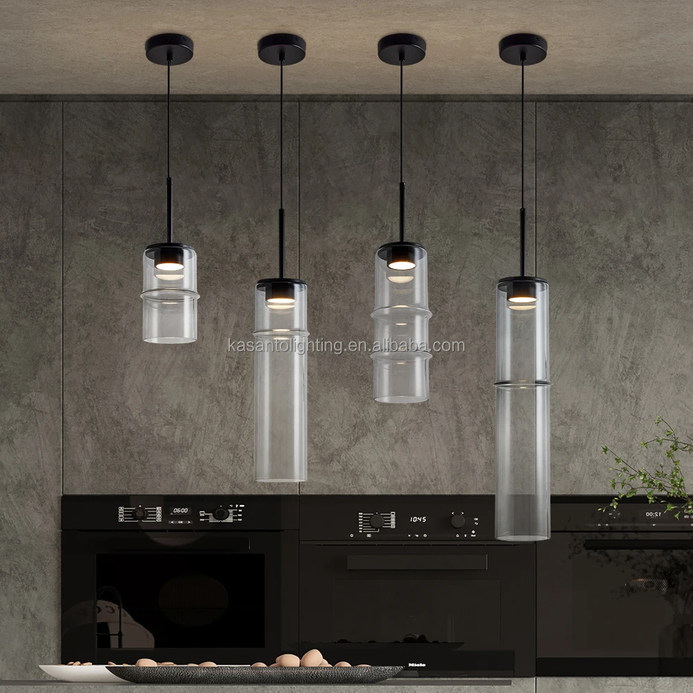 Modern Nordic Design Glass Bamboo Forest Chandelier Iron Hanging Pendant Light Room Hotel Small Size Easy Project Installation