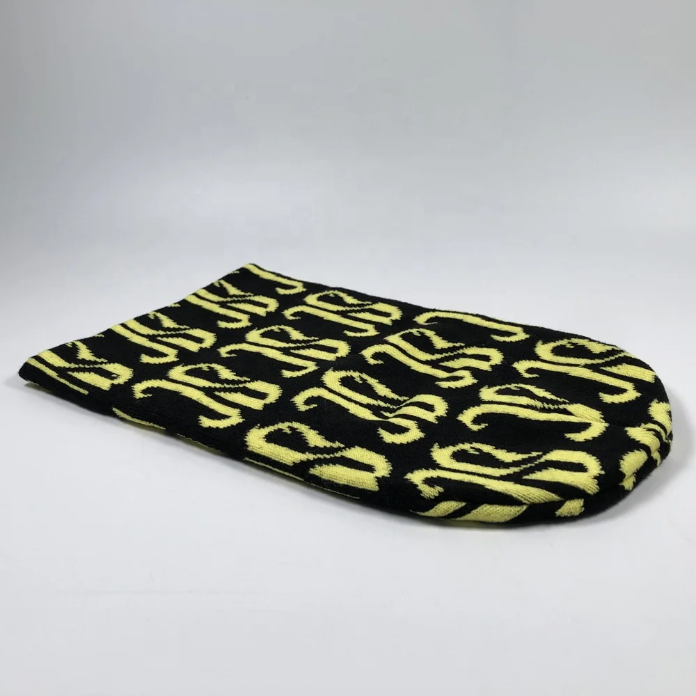 OEM premium hot sale fashion unisex one hole winter tight full face ski mask custom all over print yellow jacquard balaclava man