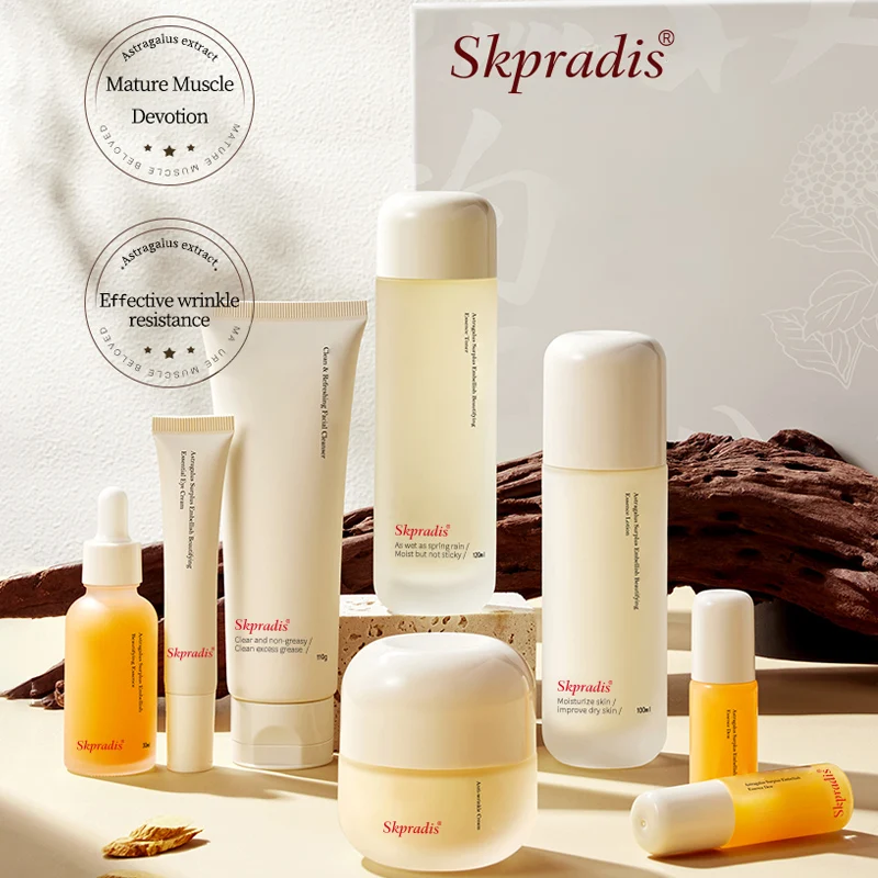 Wholesale Astragalus 8 Pcs Set Brightening Best Products Moisture Anti Aging Whitening Skin Care Set