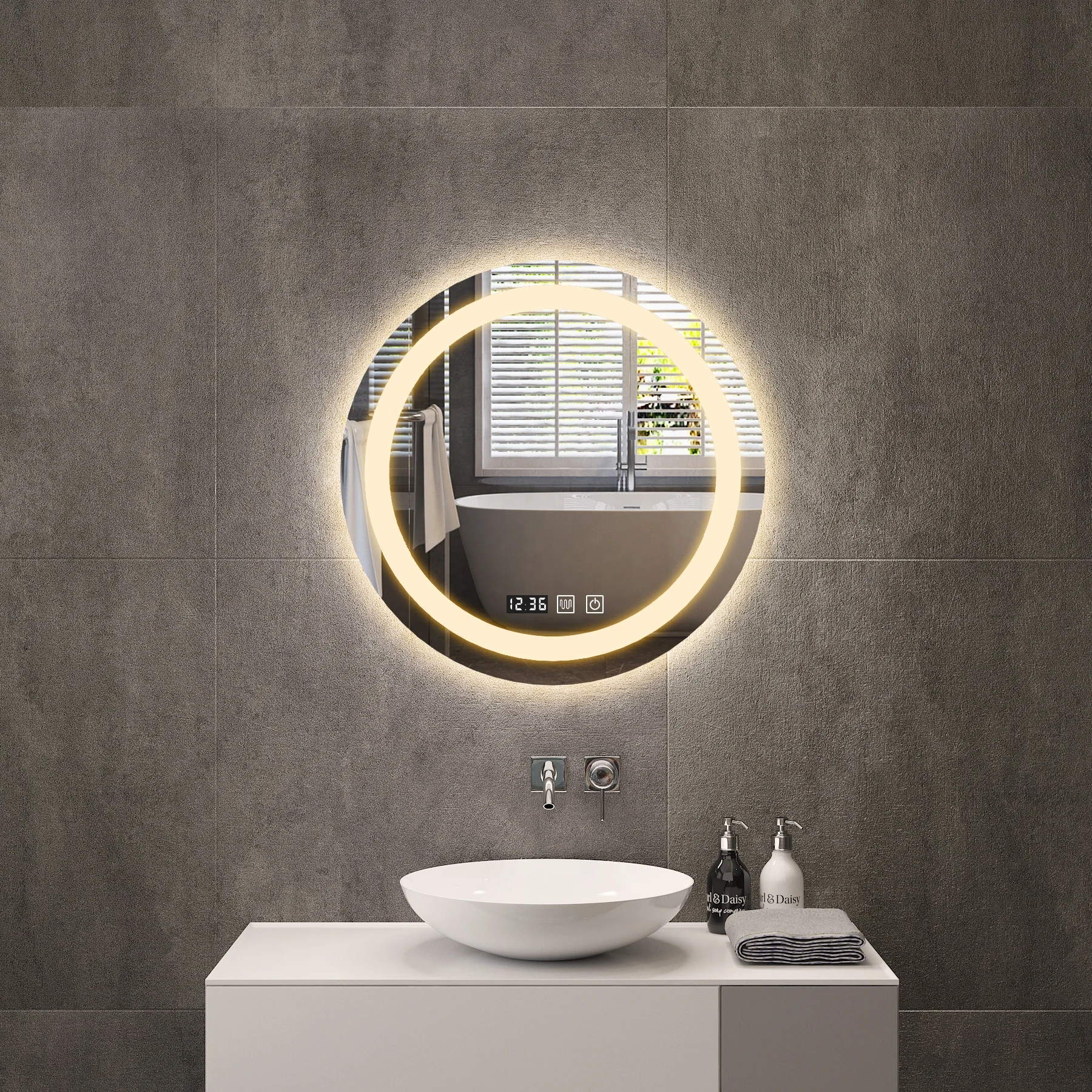 Factory simple frameless rectangle bluetooth music intelligent led mirror for bathroom furniture cabinet  used