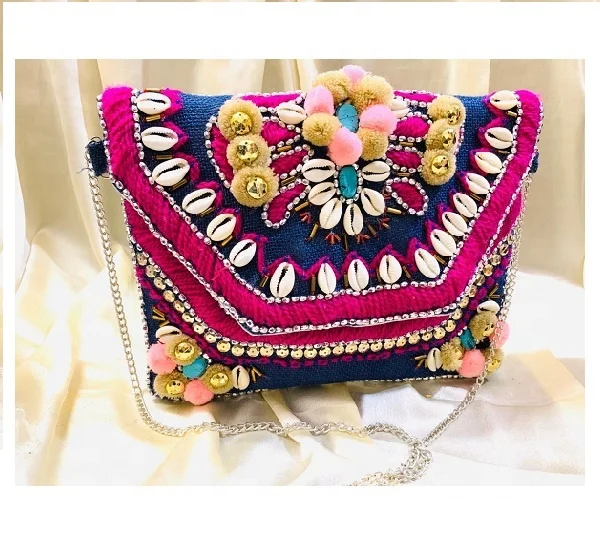 HandMade Banjara Bohemian Bag from India Multi Color Jute Bag Boho  Festival HandCrafted  Embroidered by Quality Handicrafts
