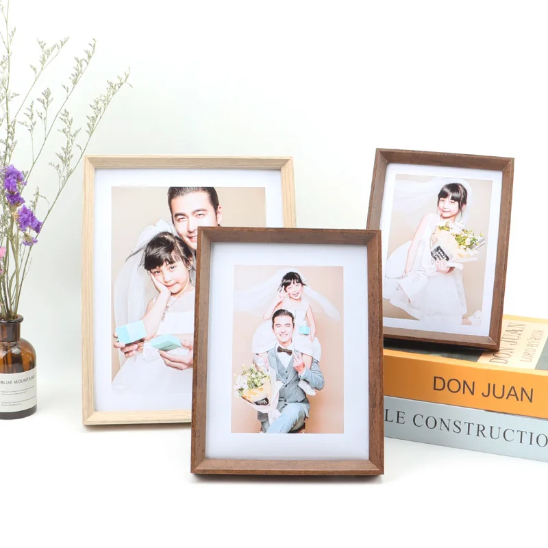 European retro wooden photo frame 5 6 7 8 10 inch wedding dress children baby