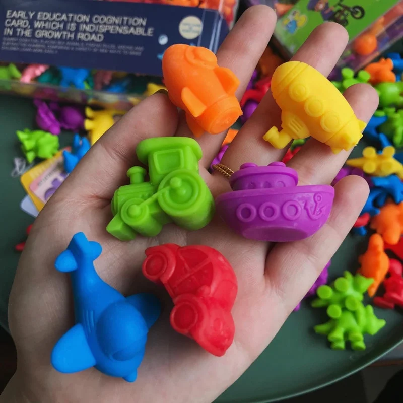 Kids Matching Game Learn Educational Toys Animal Cognition Rainbow Sort Fine Motor Training Montessori Sensory Puzzle Toy Gifts