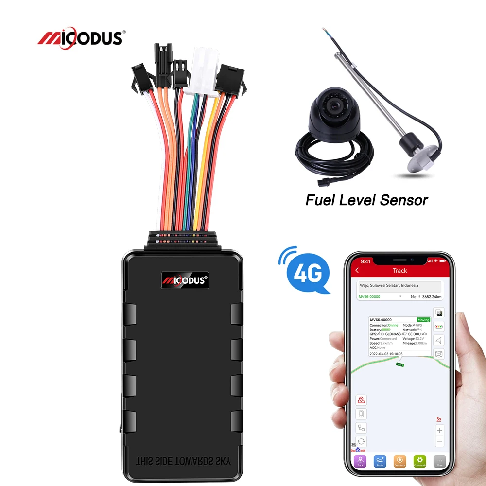 OEM ODM MiCODUS MV501G Fuel Sensor Camera SOS Microphone Gps Location Tracking Device 4G Engine Immobilizer Gps Car Tracker